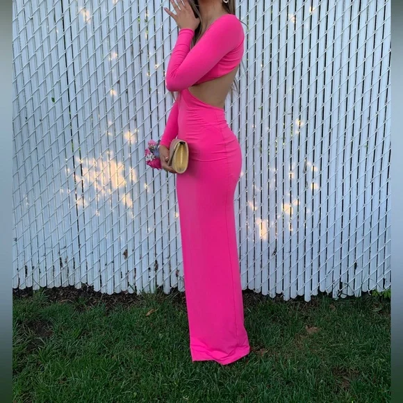 Nookie | Dresses | Nookie Hot Pink Gown Xs | Poshmark